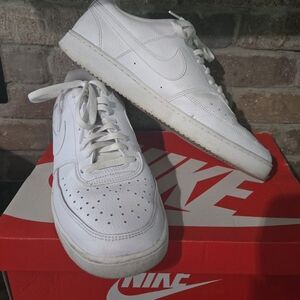 Mens 12 Nike Court Vision Lo Low triple white with box